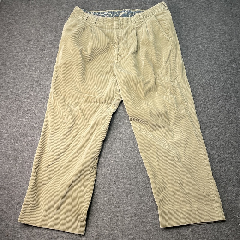 Vintage Eddie Bauer Pants Mens 34x27 Corduroy Beige Preppy Casual‎ Relaxed Fit